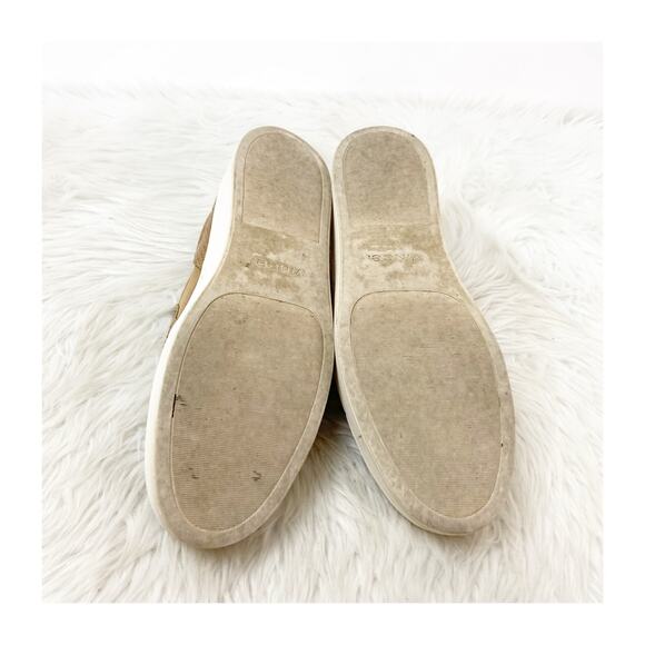 Vince Warren Size 9.5 Tan Women Snake-Embossed Leather Slip-On Platform Sneaker - Picture 12 of 13